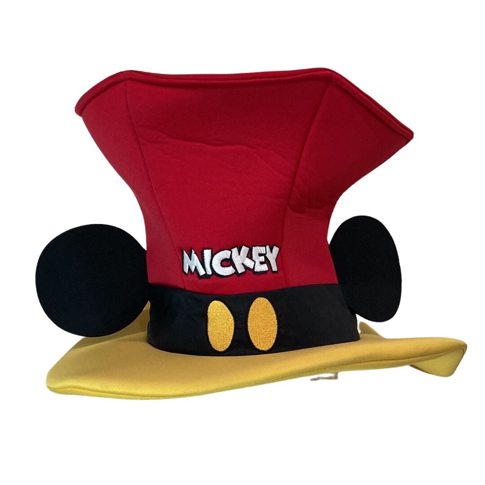 Vintage Disney Parks Mickey Mouse Red And Yellow Top Hat With Mickey Ears